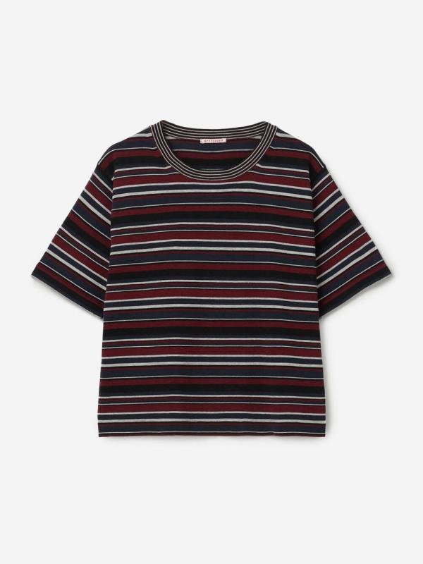 RYE TENDER |〈別注〉マルチボーダー 半袖クルーネックニット WOMEN