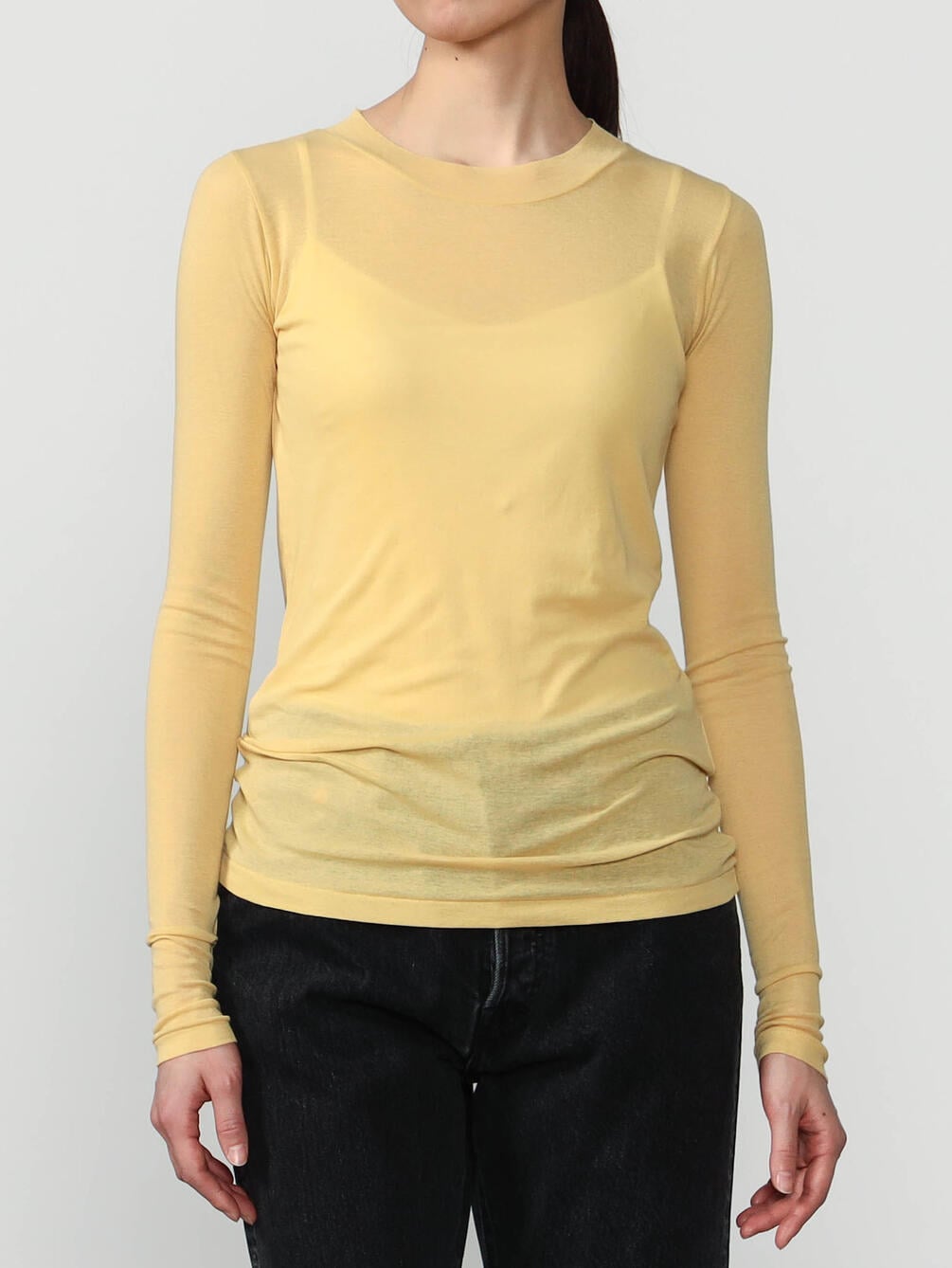 AURALEE | SUPER HIGH GAUGE SHEER RIB L/S TEE WOMEN