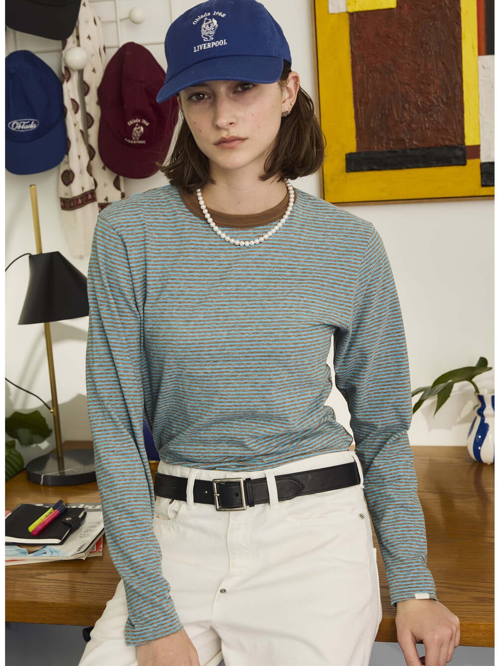 Oblada | MULTI BORDER LONG TEE WOMEN