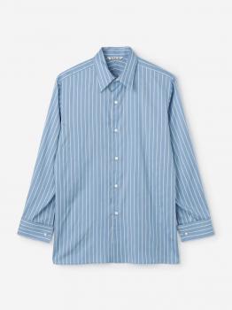 AURALEE | COTTON SILK STRIPE DOUBLE-CUFF SHIRT WOMEN