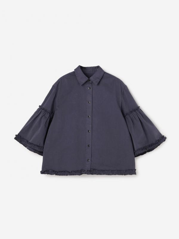 crinkle crinkle crinkle | ガーメントダイ フリルシャツ WOMEN