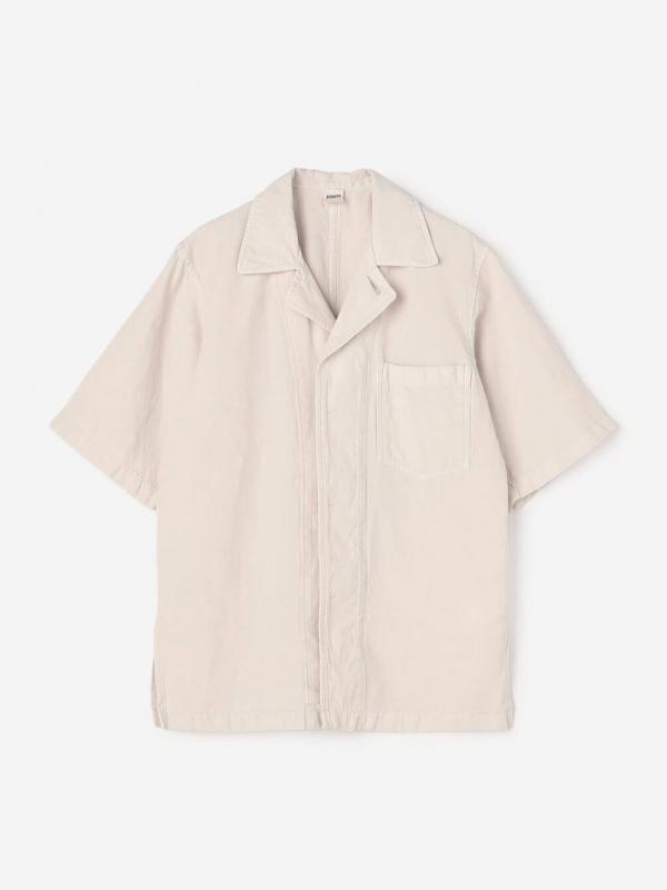 BOWTE | COTTON LINEN BOILE PIECE DYED OPEN COLLAR SHIRTS WOMEN