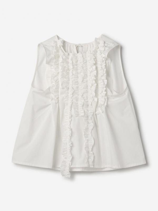 RhodolirioN | コットン スリーブレス フリルシャツ WOMEN