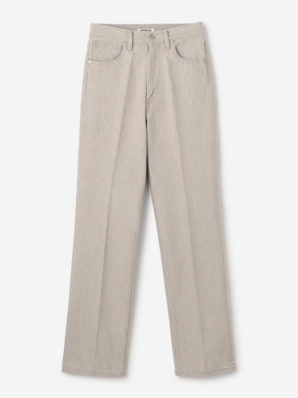 AURALEE | FADED HARD TWIST BROWN DENIM 5P PANTS WOMEN