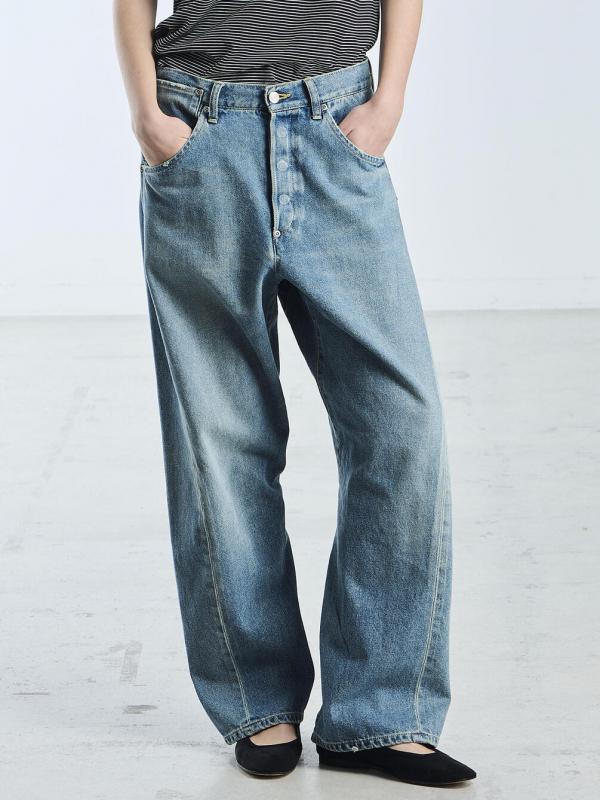 SOPHIE TALKS ABOUT THE WEATHER | バイオウォッシュ バックシンチ デニムパンツ WOMEN