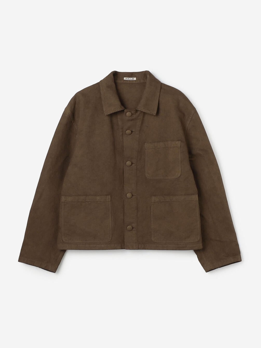 AURALEE | GARMENT-DYED ORGANIC COTTON HEAVY TWILL SHORT WORK JACKET MEN