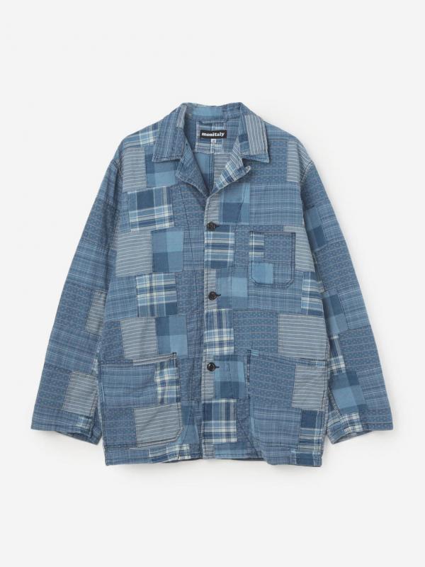 monitaly | インディゴ パッチワーク ジャケット MEN