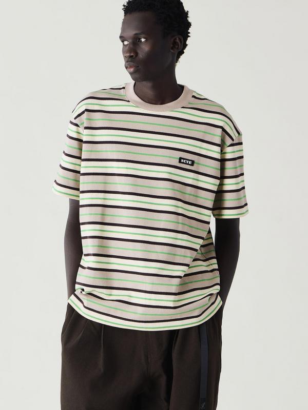 SCYE BASICS | コットン 鹿の子ボーダーTシャツ MEN