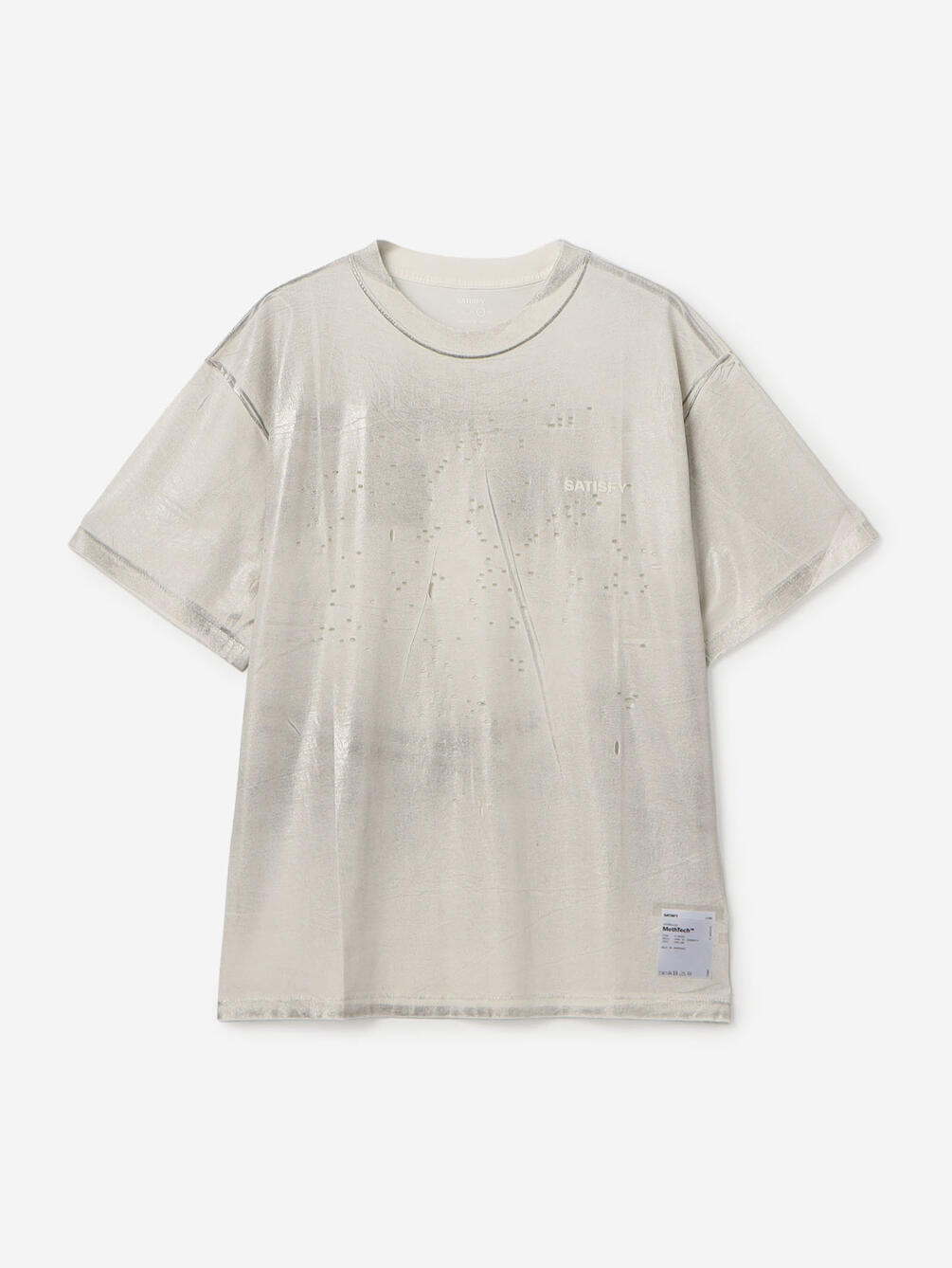 SATISFY | 半袖ロゴTシャツ Silver Foil MEN