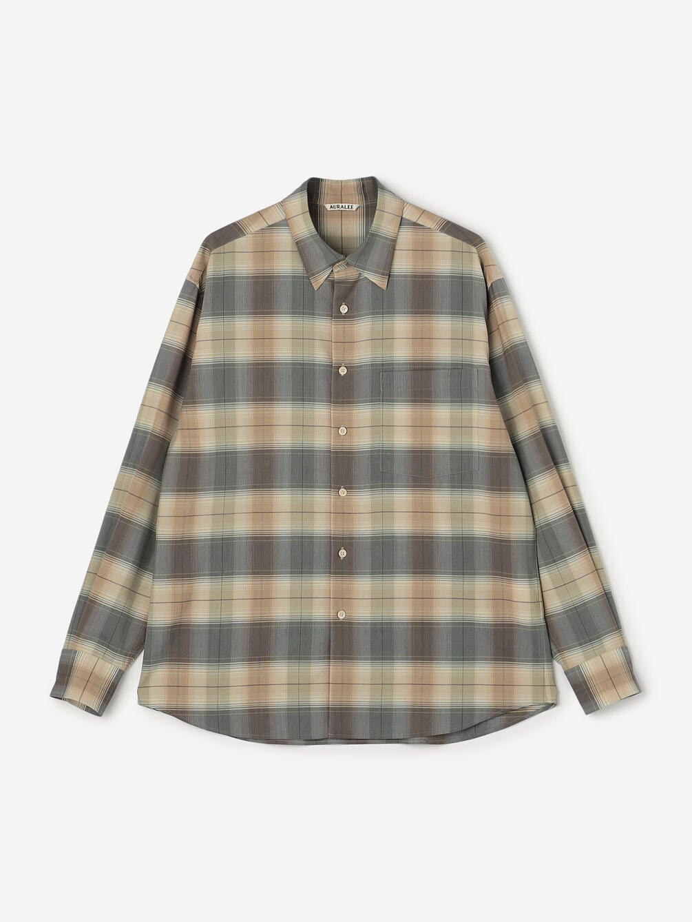AURALEE | SUPER LIGHT WOOL CHECK SHIRT MEN