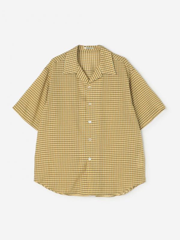 AURALEE | AIRY LIGHT COTTON CHECK HALF SLEEVED SHIRT MEN
