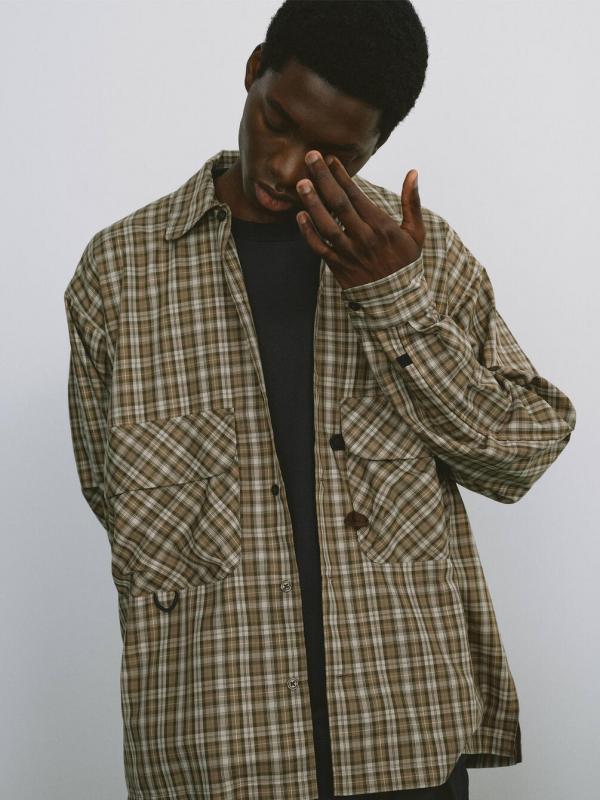 DAIWA PIER39 | TECH SPORTS OPEN COLLAR SHIRT L/S GREN PLAID MEN