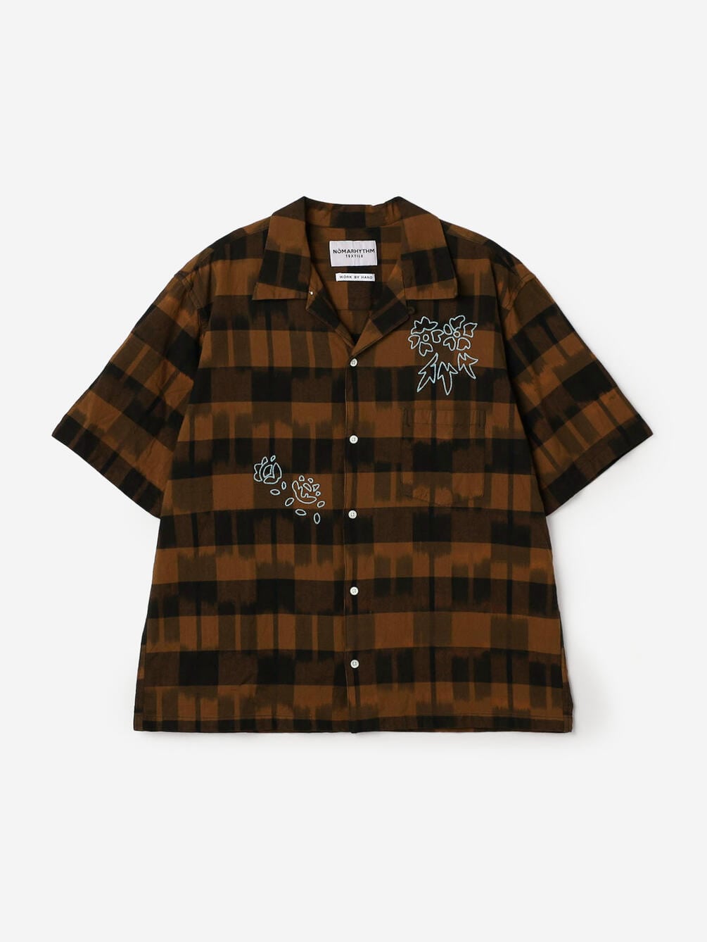 NOMARHYTHM TEXTILE | コットン 刺繍オープンカラー半袖シャツ MEN
