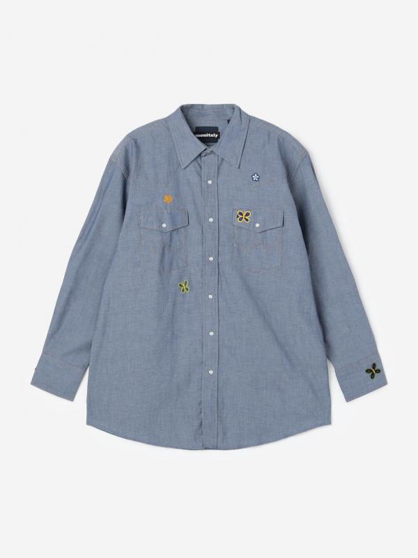 monitaly | クロシェ刺繍 ウエスタンワークシャツ MEN