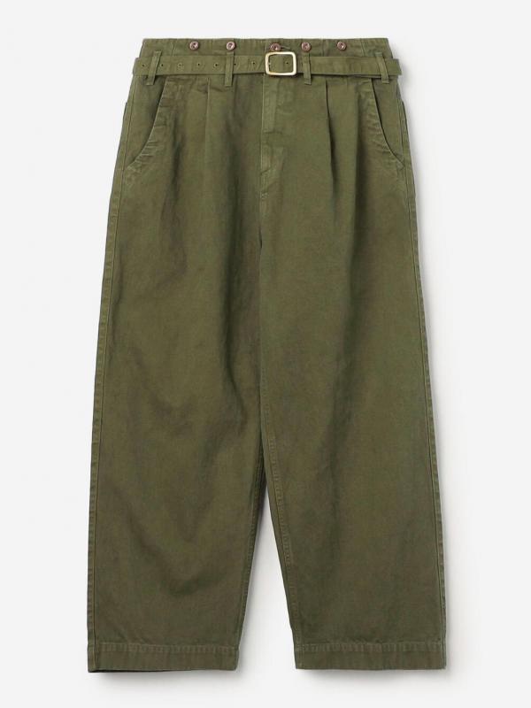 Gurank | コットンリネン ベルト ワークパンツ MEN