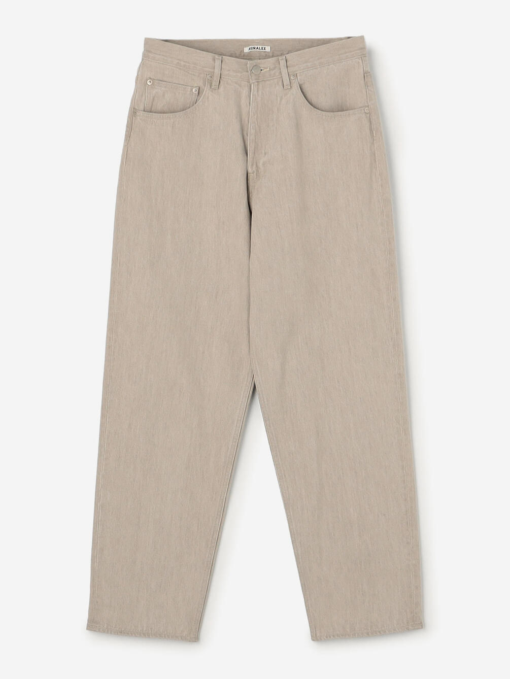 AURALEE | FADED HARD TWIST BROWN DENIM WIDE PANTS MEN