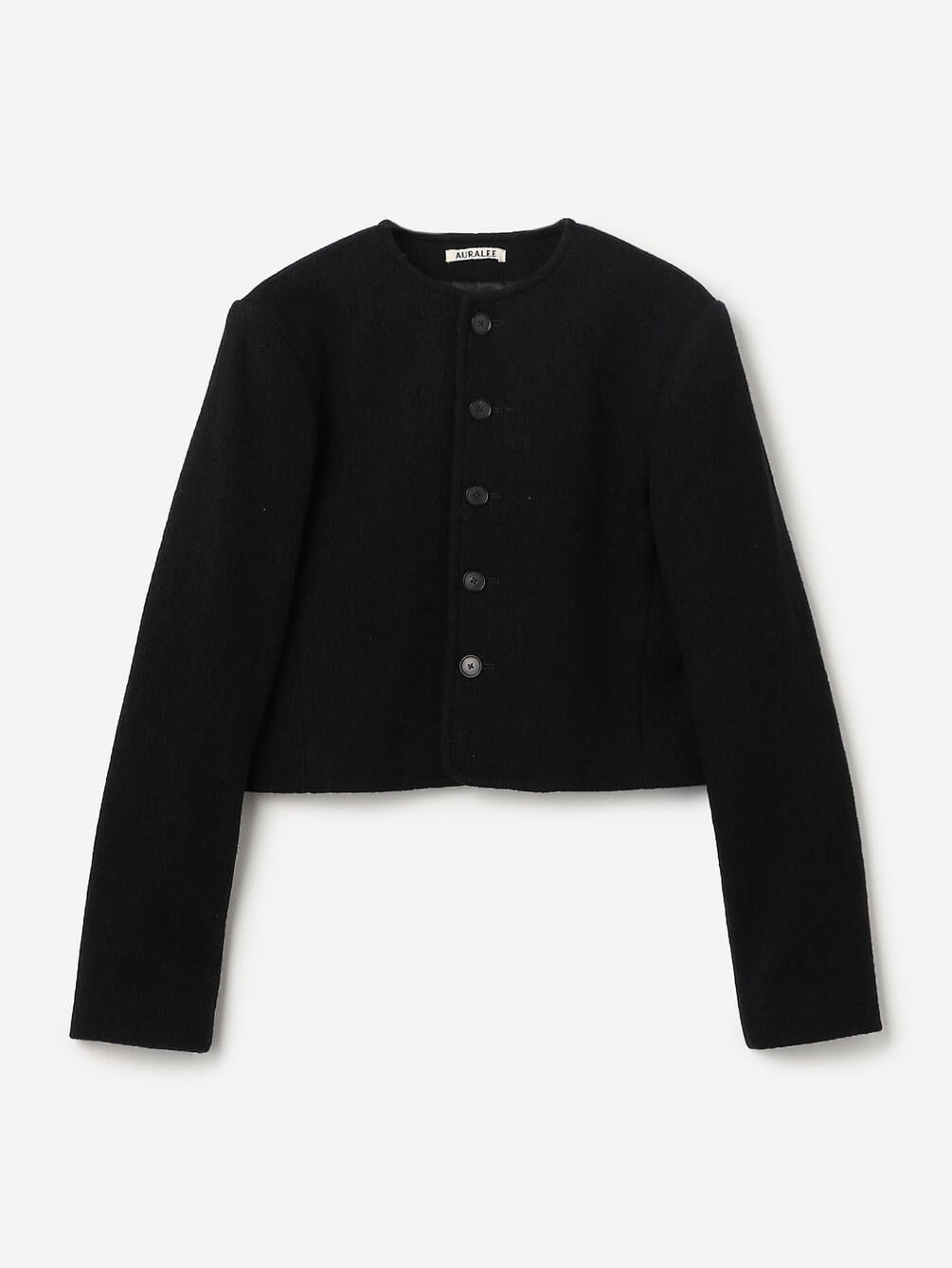 AURALEE | HEAVILY FULLED WOOL COTTON COLLARLESS JACKET WOMEN