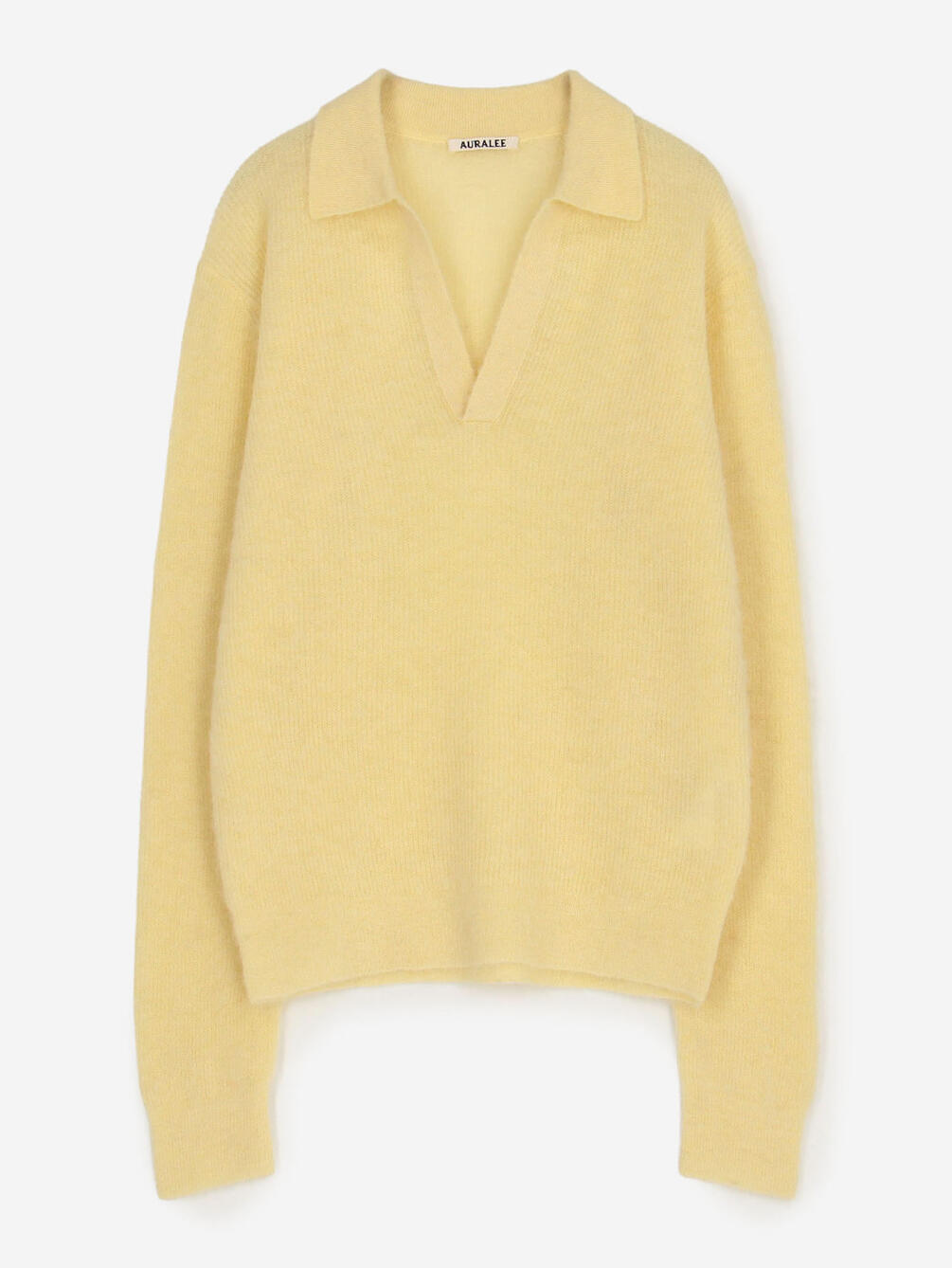 AURALEE | BABY SURI ALPACA SHEER KNIT SKIPPER POLO WOMEN