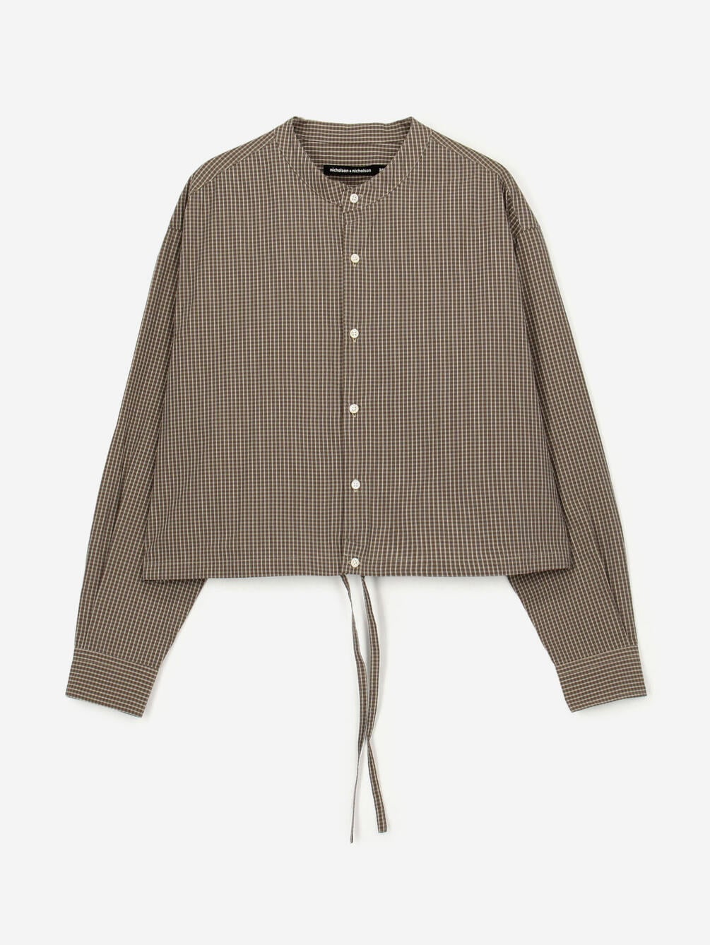 nicholson & nicholson | バンドカラー ショート ブラウス CHECK WOMEN