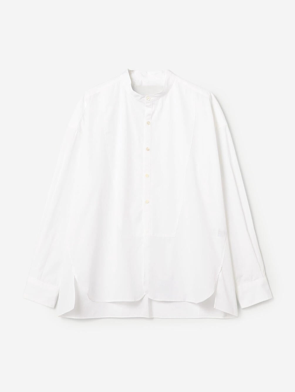 TICCA | コットンポプリン ノーカラービブヨークシャツ WOMEN