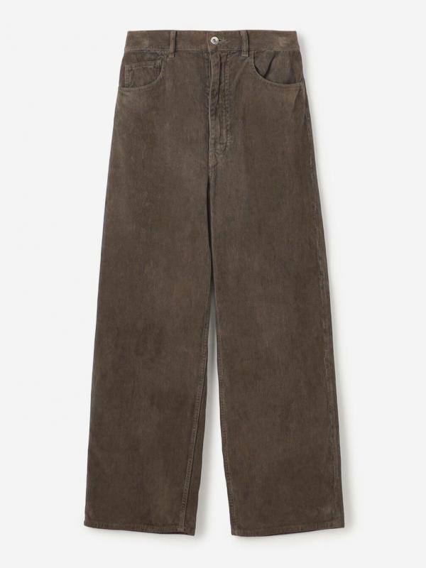 AURALEE | GARMENT-DYED FINX CORDUROY 5P WIDE PANTS