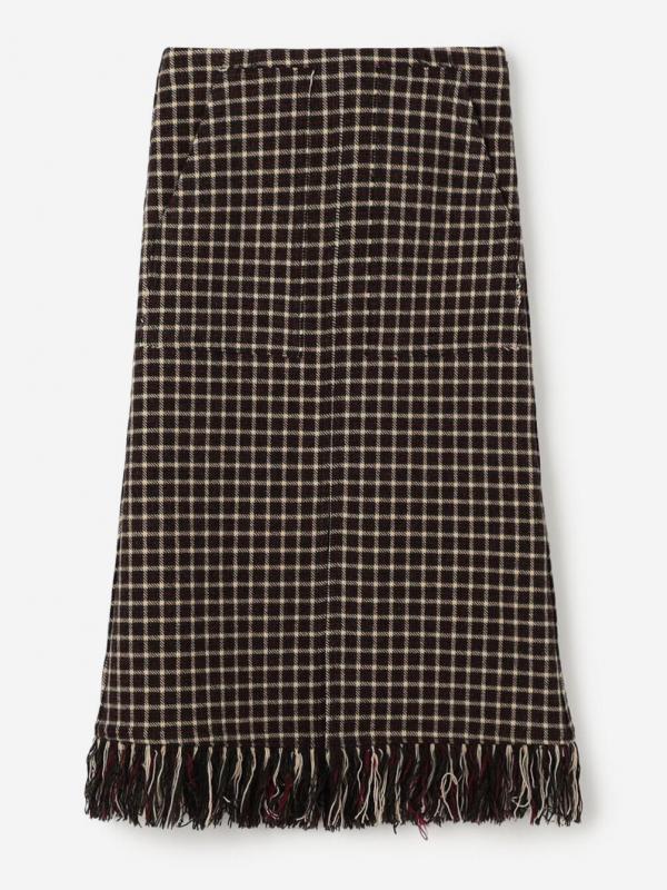 TOURNON. |ウール フリンジスカート  PLAID WOMEN