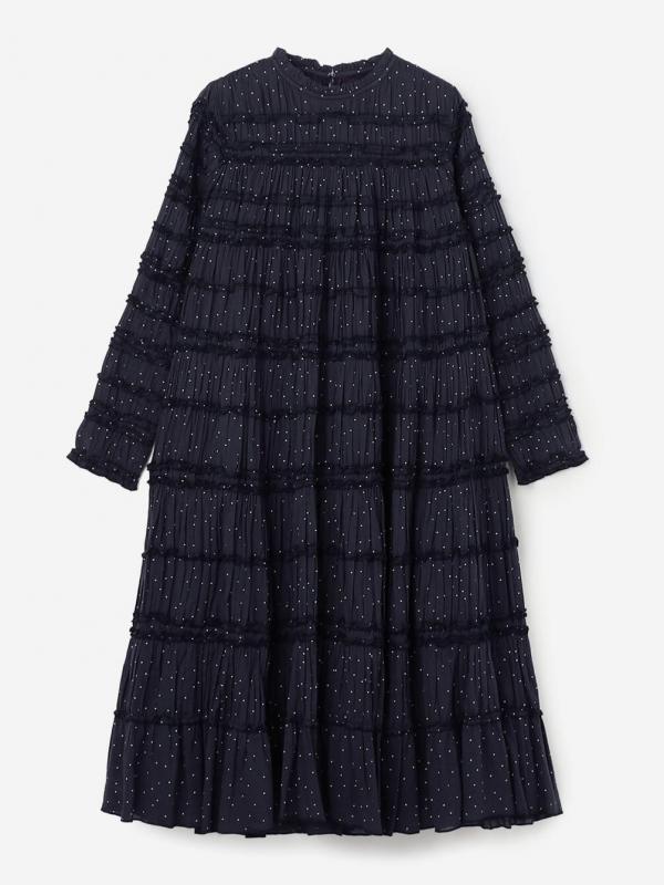 Pheeta | コットン ギャザーロングドレス Billie NAVY WOMEN