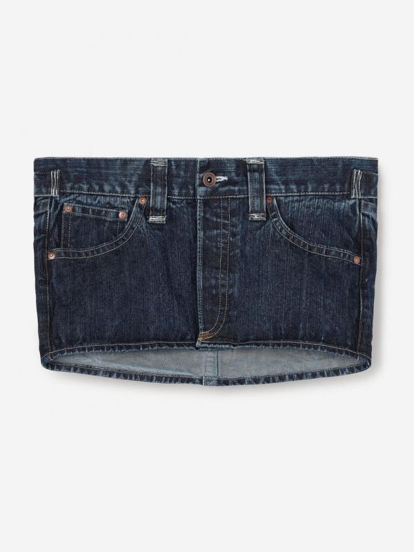 pan | DENIM OPEN MINI SKIRT WOMEN