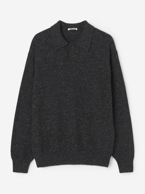 AURALEE | CASHMERE NEP KNIT POLO MEN