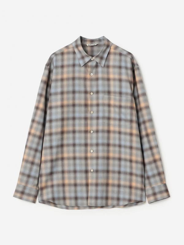 AURALEE | SUPER LIGHT WOOL CHECK SHIRT MEN
