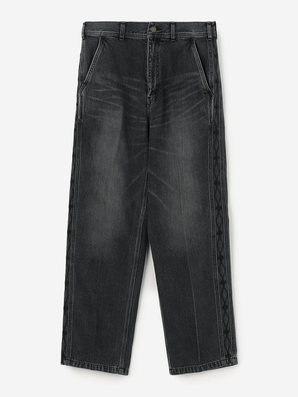 SARTO | DENIM EMBROIDERY SIDE PANNEL TROUSERS MEN