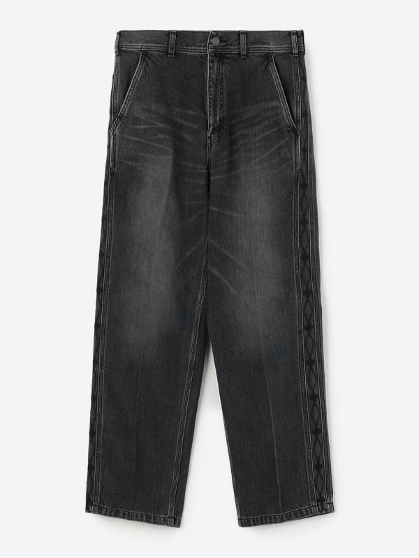 SARTO | DENIM EMBROIDERY SIDE PANNEL TROUSERS MEN