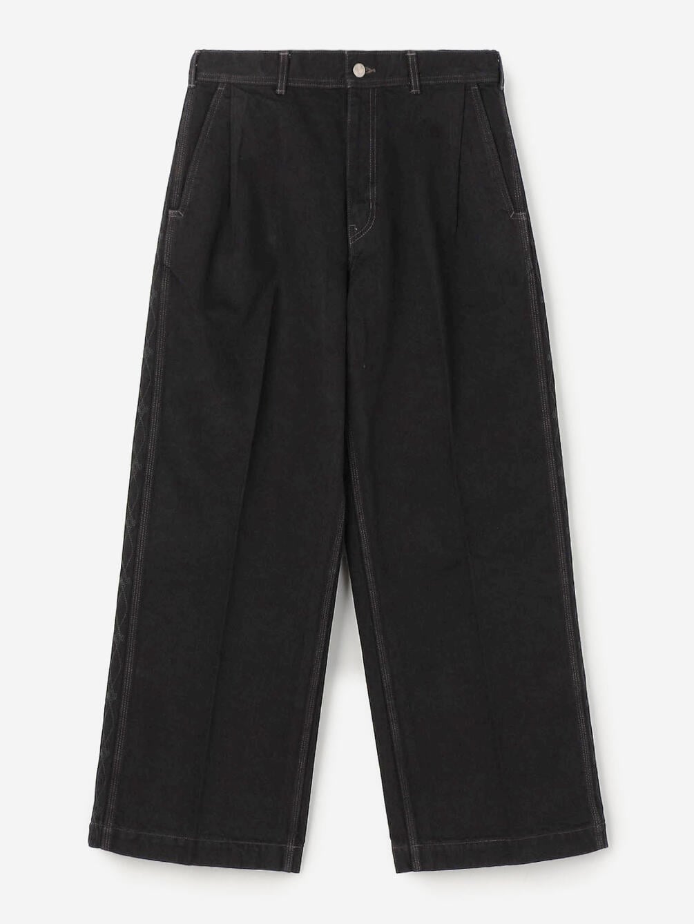 SARTO | DENIM EMBROIDERY TUCKED WIDE TROUSERS MEN