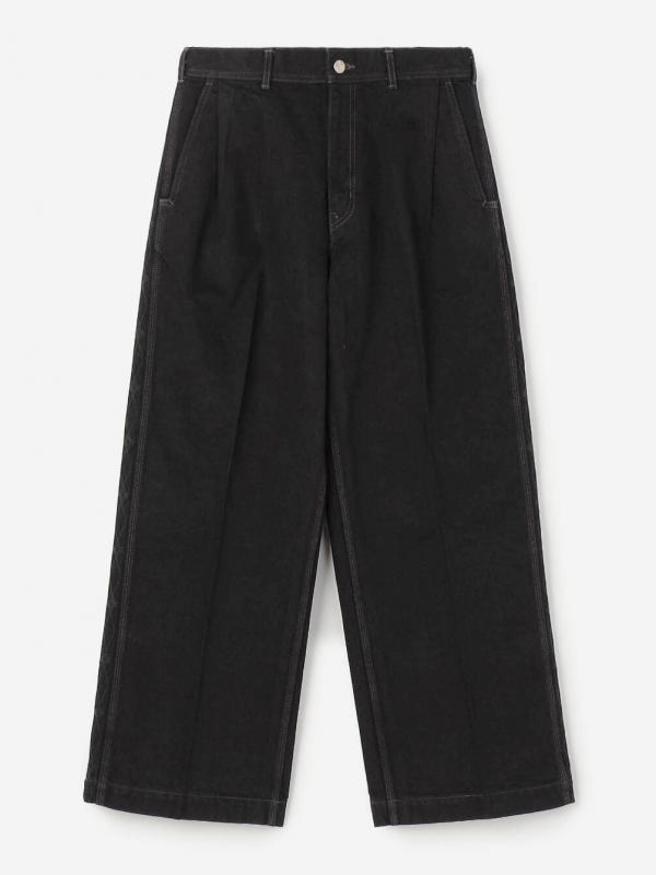 SARTO | DENIM EMBROIDERY TUCKED WIDE TROUSERS MEN