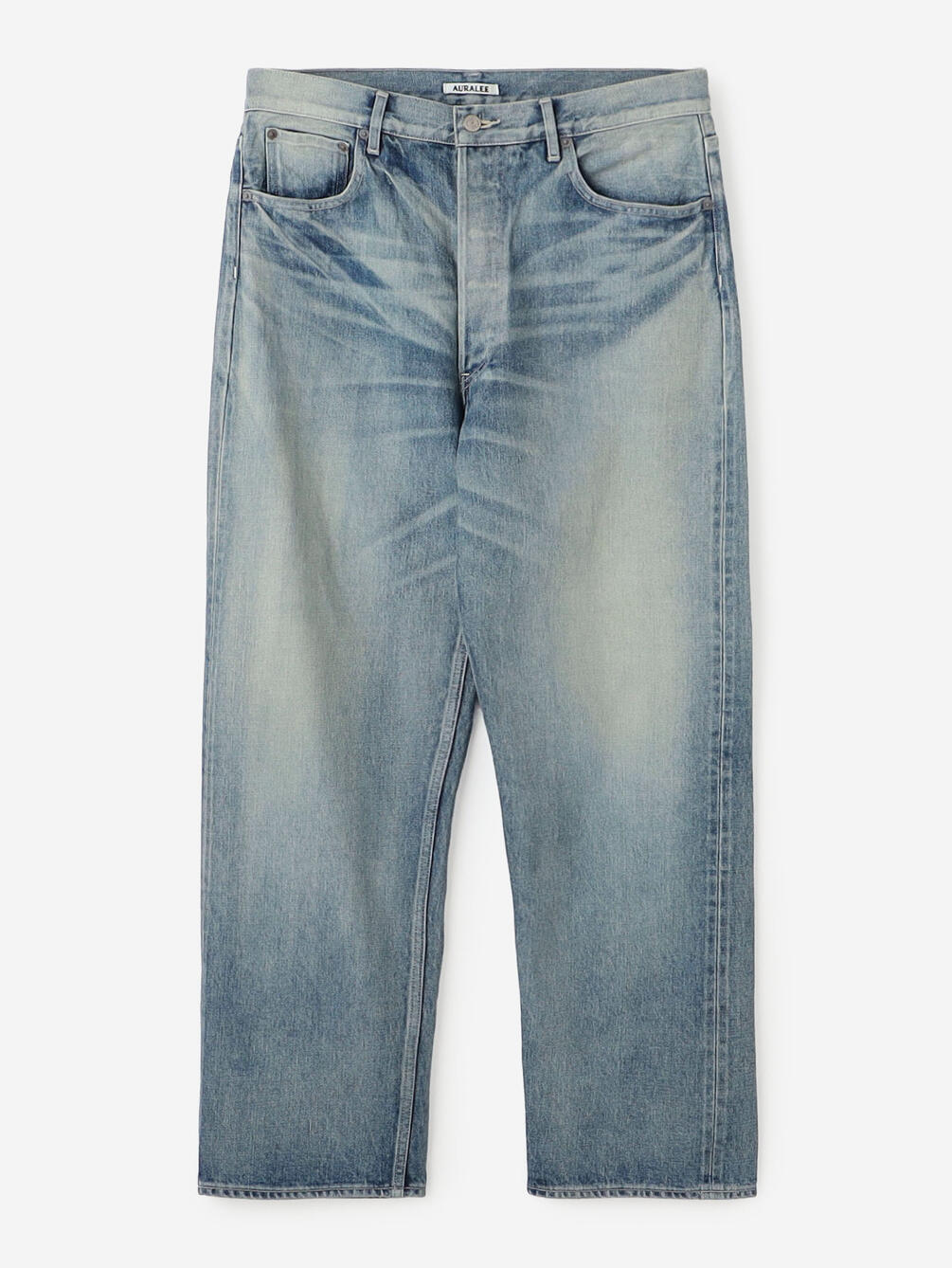 AURALEE | SELVEDGE FADED HEAVY DENIM WIDE PANTS MEN