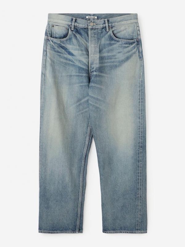 AURALEE | SELVEDGE FADED HEAVY DENIM WIDE PANTS MEN