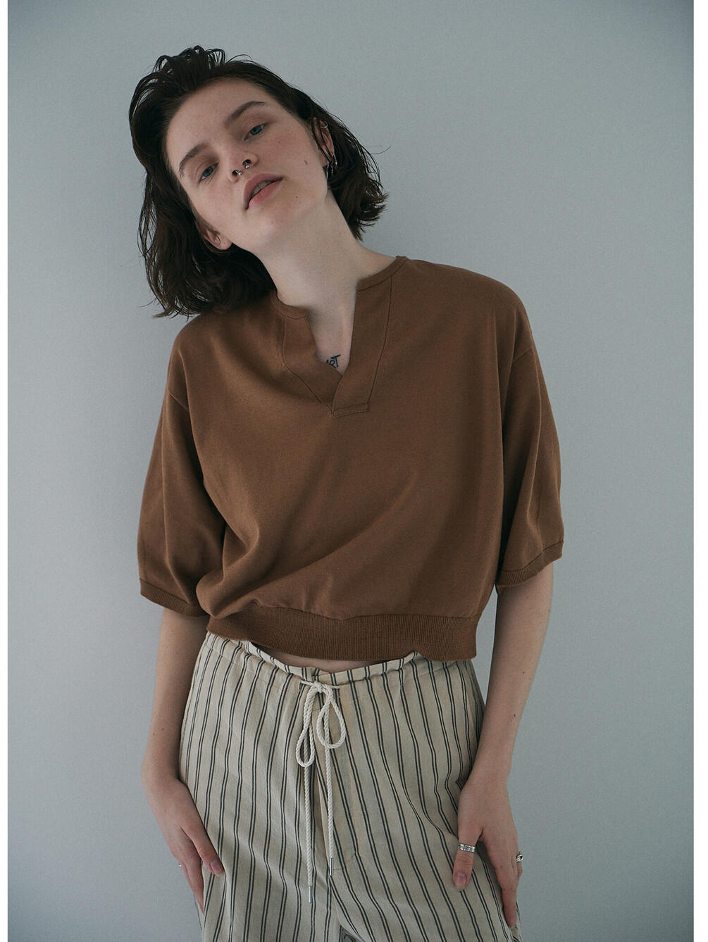 Unfil ヘンリーネックニットプルオーバー Women ニット Bshop ビショップ Bshop Unfil ヘンリーネックニットプルオーバー Women ニット Bshop ビショップ Bshop