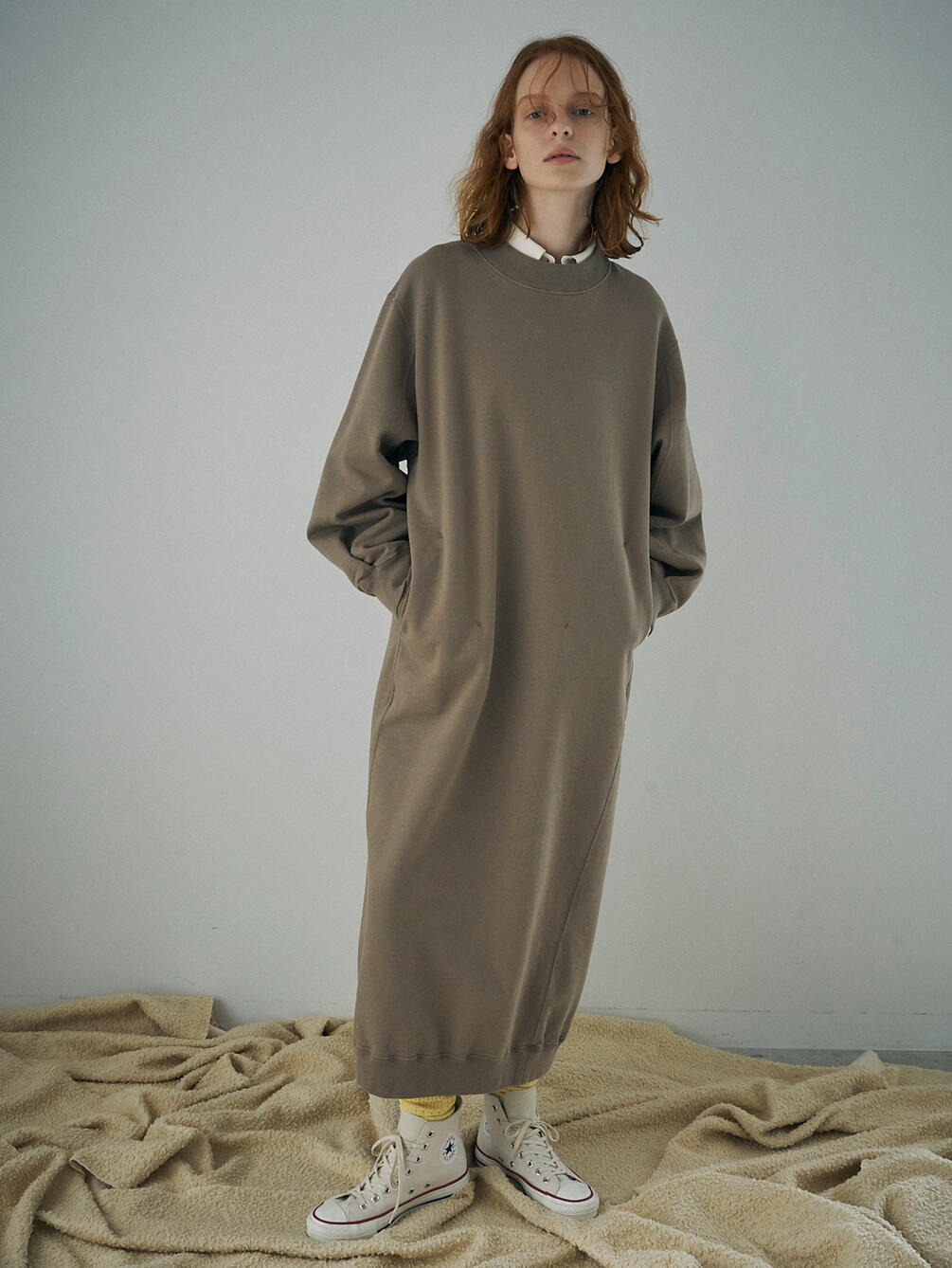 Unfil コットンフリース スウェットワンピース Women Unfil コットンフリース スウェットワンピース Women