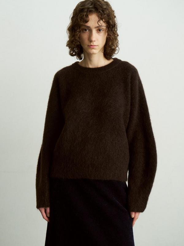 UNFIL｜スーパーキッドモヘア クルーネックニットプルーバー WOMEN