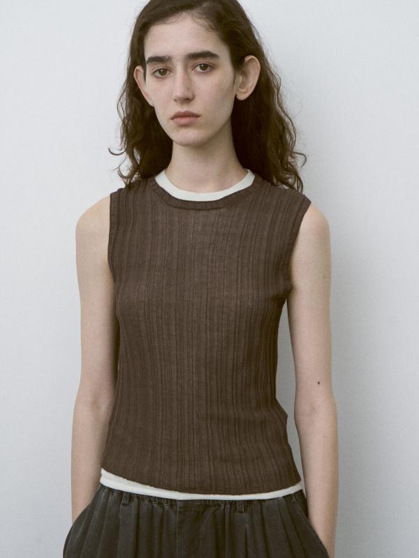 UNFIL | ハイツイストコットン シアー レイヤードスリーブレストップス WOMEN