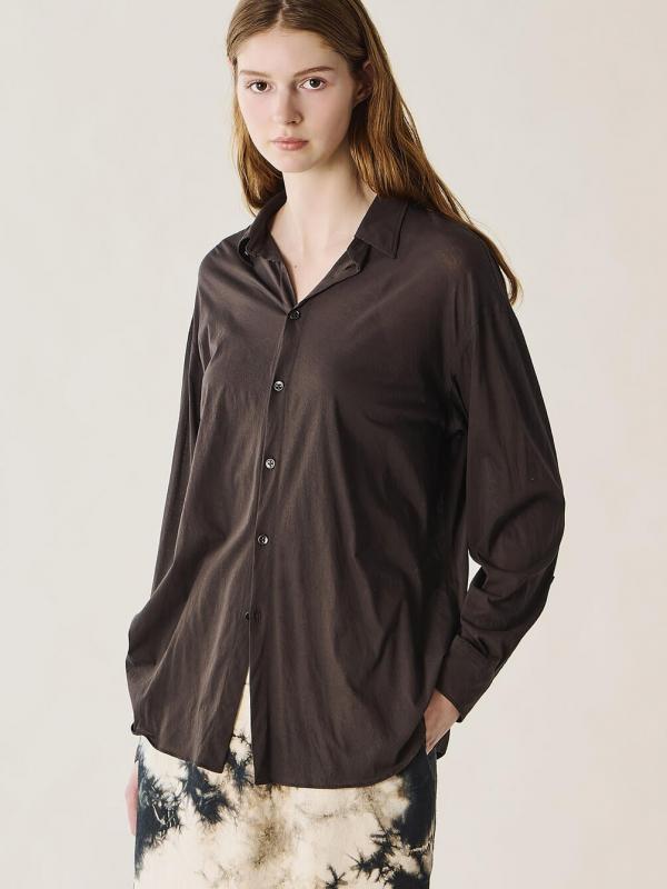 UNFIL | コットン シアージャージー レギュラーカラーシャツ WOMEN