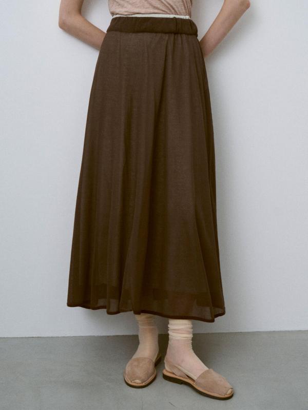 UNFIL | ハイツイストコットン シアー レイヤードスカート WOMEN