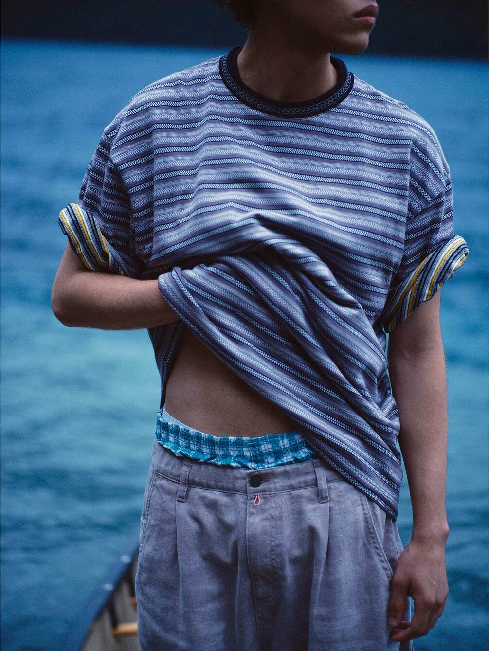 SEDAN ALL-PURPOSE | ジャガードストライプ 半袖Tシャツ MEN