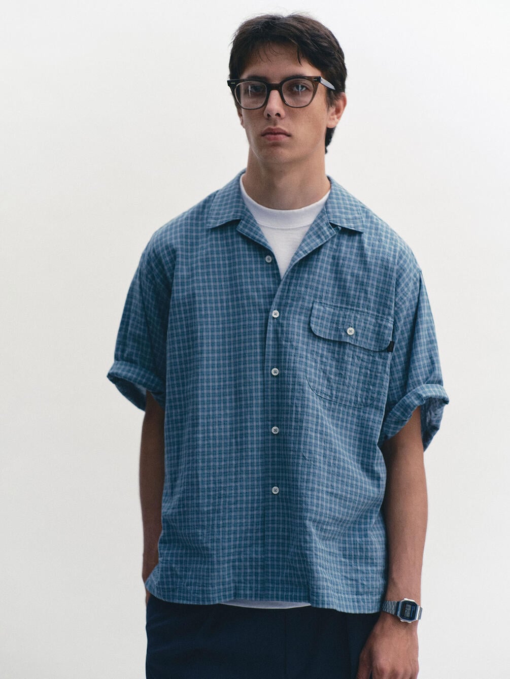 SEDAN ALL-PURPOSE | ドビーチェック オープンカラー半袖シャツ MEN