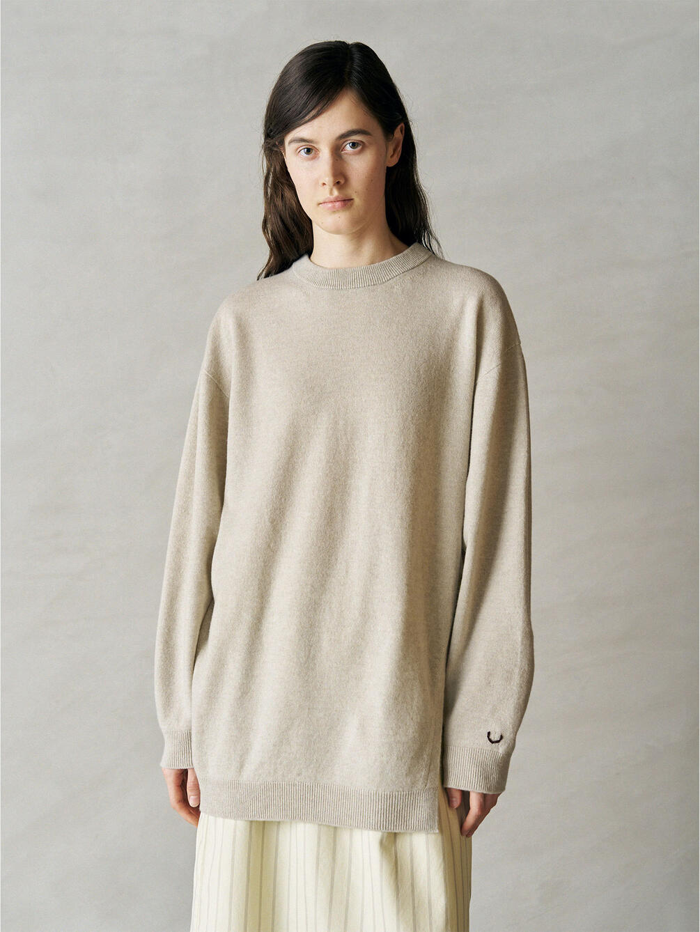 UNFIL | ウール クルーネックニットプルオーバー WOMEN