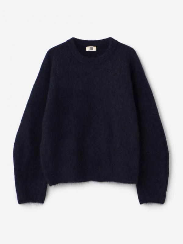 UNFIL | スーパーキッドモヘア クルーネックニットプルオーバー WOMEN