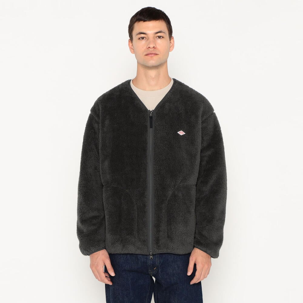 MEN'S HIGH PILE FLEECE V-NECK ZIP 
