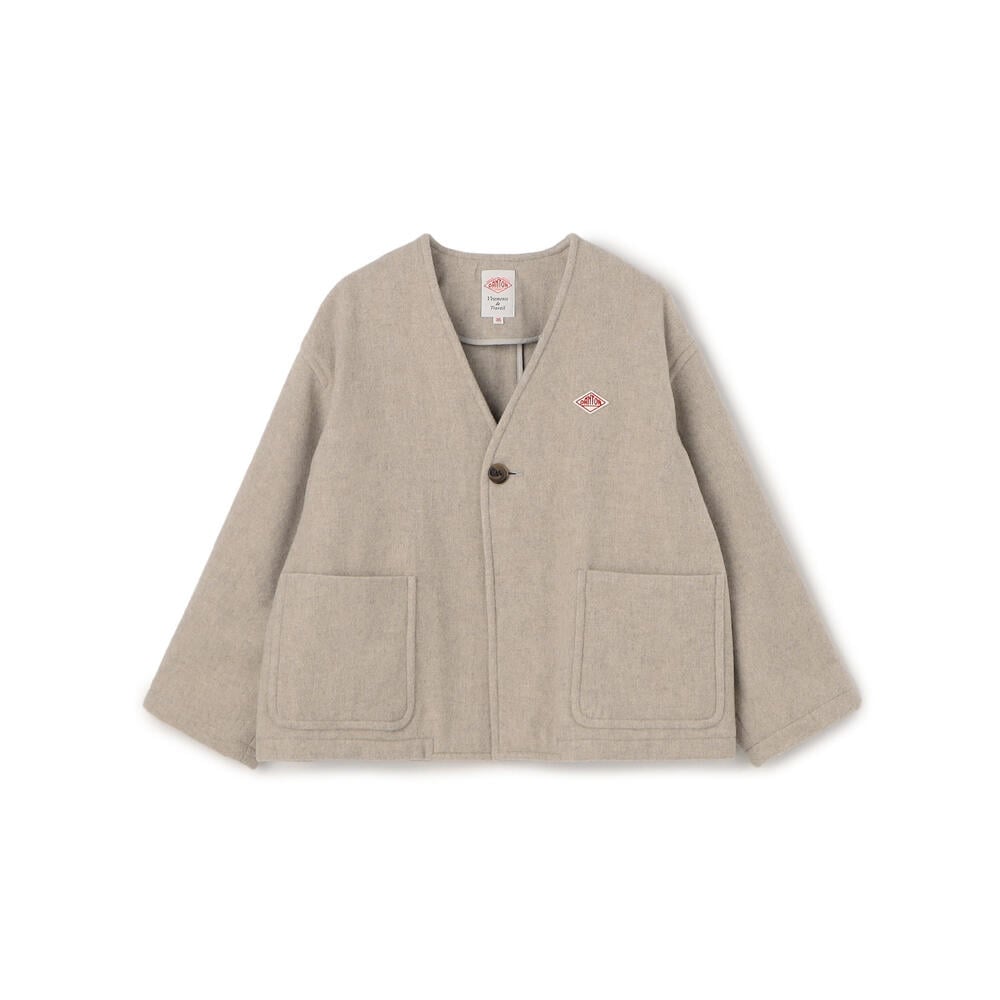 DANTON ダントン ウールモッサ Vネック ジャケット　チャコール38サイズ danton-jd8904wom_1.jpg
