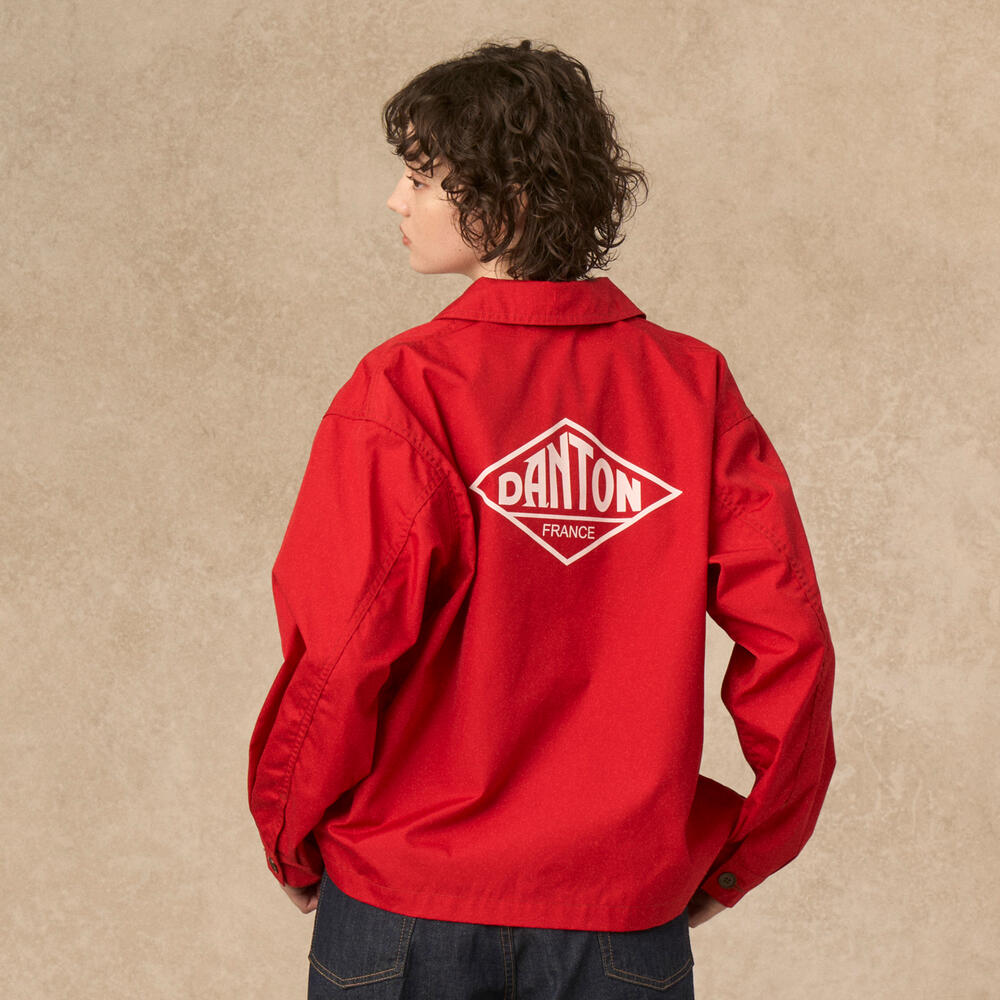 ジャケット・アウター danton back print coverall 40 Danton Men's Back Print Coverall Jacket in Ivory Danton