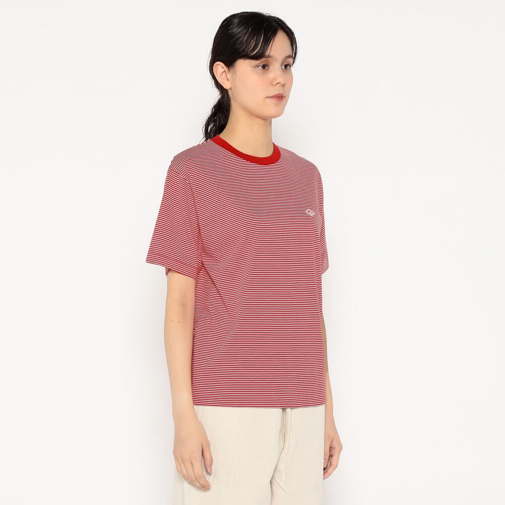 WOMEN'S SHORT SLEEVE INNER T-SHIRT STRIPE｜CUT AND SEWN